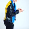 Multicolor leather jacket mens - Side View