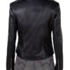 Women's Lambskin Cafe Leather Jacket - Side View