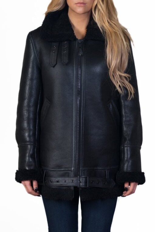 Women's Long Sheepskin B-3 Jacket