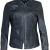 Lambskin Clean Collared Jacket - Product View
