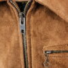 Casual Light Brown Collar Leather jacket Men - Product View