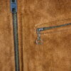 Casual Light Brown Collar Leather jacket Men - Product View