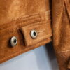 Casual Light Brown Collar Leather jacket Men - Product View