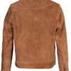Casual Light Brown Collar Leather jacket Men - Side View