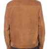 Casual Light Brown Collar Leather jacket Men - Product View