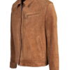 Casual Light Brown Collar Leather jacket Men - Product View