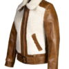 Women's Sheepskin Jacket with Cowhide Trim - Product View