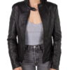 Lightweight Cowhide Cafe Racer Jacket - Product View