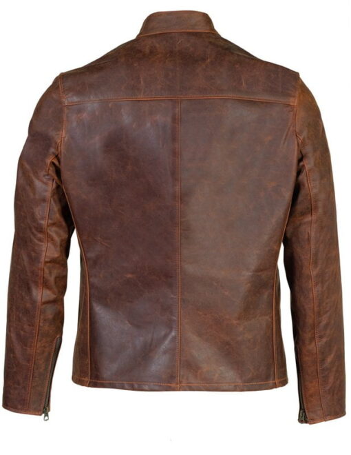 Brown Leather Jacket Men - Side View