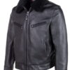antique cowhide rancher jacket with sheepskin collar - Product View