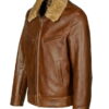 antique cowhide rancher jacket with sheepskin collar - Product View