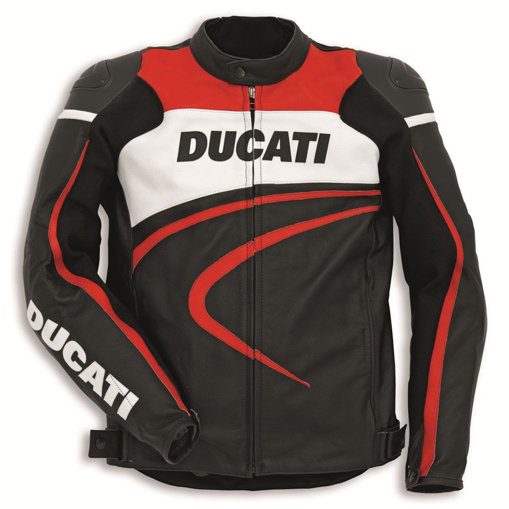 Black DUCATI SPORT C2 LEATHER JACKET - Front View