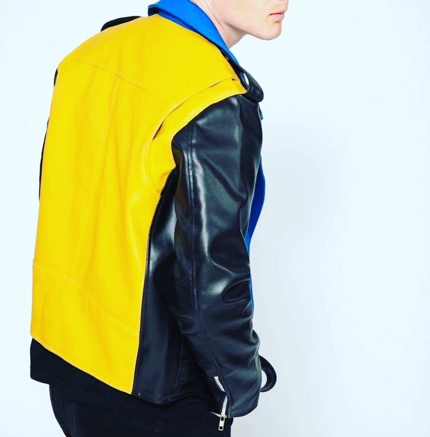 Multicolor leather jacket mens - Product View