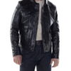 Black horsehide mechanic's jacket - Product View