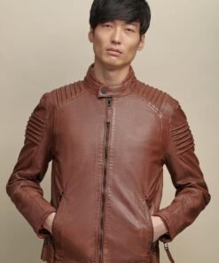 Zip Up Genuine Leather Jacket