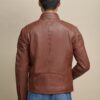 Zip Up Genuine Leather Jacket - Side View