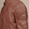 Zip Up Genuine Leather Jacket - Product View