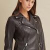 Leather Jacket with Metallic Details - Product View