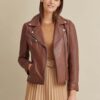 Leather Jacket with Metallic Details - Product View