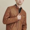 mens Quilted Leather Jacket - Product View