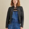 caitlin scuba leather jacket - Product View