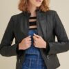 caitlin scuba leather jacket - Product View