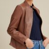 caitlin scuba leather jacket - Product View