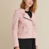 pink leather jacket - Product View