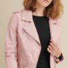 pink leather jacket - Product View