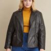 plus size quilted leather jacket - Product View
