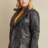 plus size quilted leather jacket - Product View