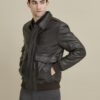bomber leather jacket - Product View