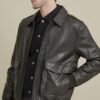 bomber leather jacket - Product View