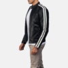 Black Hank Black Leather Biker Jacket - Product View