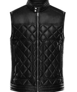 Bomber style stylish leather vest