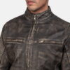 Brown Ionic Leather Jacket - Back View