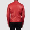 Red Ionic Leather Jacket - Product View