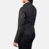 Black Kelsee Leather Biker Jacket - Product View