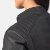 Black Kelsee Leather Biker Jacket - Product View