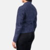 Navy Kelsee Leather Biker Jacket - Product View