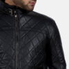 Black Equilibrium Black Leather Jacket - Product View