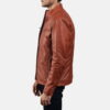 Brown Ionic Leather Jacket - Product View