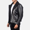 Black Alberto Shearling Leather Jacket - Product View