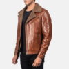 Brown Alberto Shearling Leather Jacket - Product View