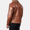 Brown Alberto Shearling Leather Jacket - Product View