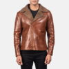Brown Alberto Shearling Leather Jacket - Product View