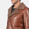 Brown Alberto Shearling Leather Jacket - Product View
