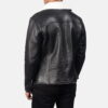 Black Alberto Shearling Leather Jacket - Product View