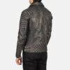 Biker Style Leather Jacket Men Brown