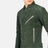 Biker Style Leather Jacket Men Brown